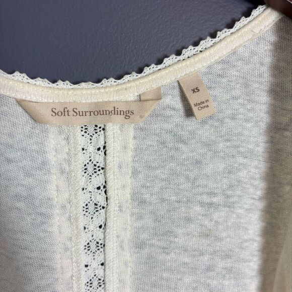 Soft Surroundings Linen Cotton Open Front Duster Long Line Cardigan Sweater XS - Picture 5 of 16